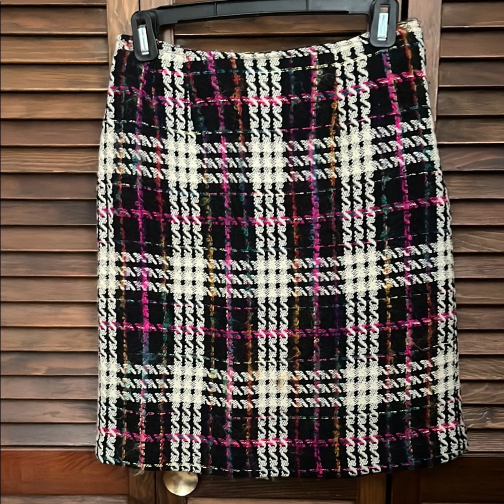 Chic Multicolor Plaid Women's Wool Skirt